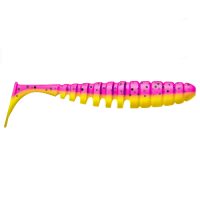 Приманка ZUB-SHAD  75мм(3")-6шт, (цвет 023) розовый верх - желтый низ