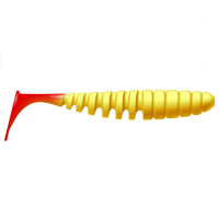 Приманка ZUB-SHAD  90мм(3,5")-5шт, (цвет 011) желтое тело - красный хвост