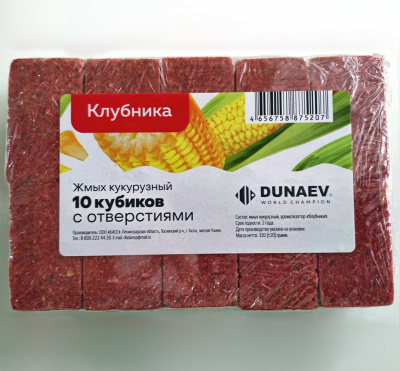 Жмых DUNAEV кукурузный  Клубника 300г. Жмых DUNAEV кукурузный  Клубника 300г.