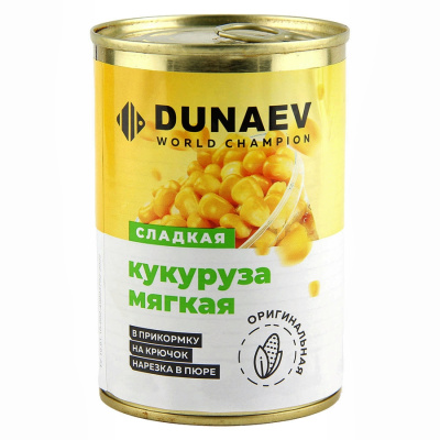 Кукуруза Мягкая DUNAEV металлобанка 400мл, оригинальная Кукуруза Мягкая DUNAEV металлобанка 400мл, оригинальная