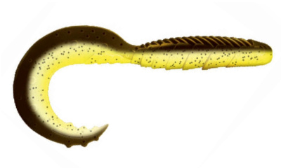 Приманка ZUB-HIBINA 180мм(7,1")-2шт, (Цвет 409) машинное масло верх - желтый низ