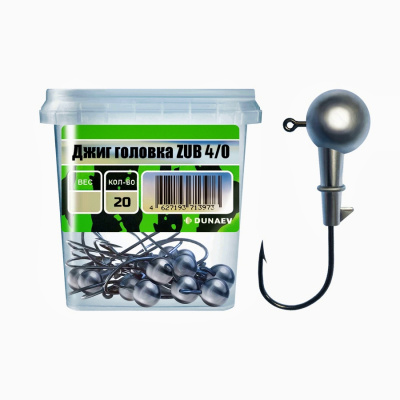 Джиг головка ZUB 501 (крючок 4\0)  4г. (20шт) Джиг головка ZUB 501 (крючок 4\0)  4г. (20шт)