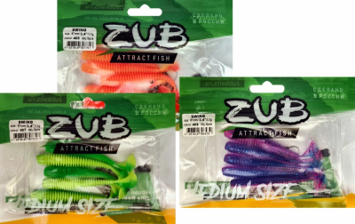 Приманка ZUB-SWING  87мм(3,4")-5шт, (цвет 035) красный верх-зеленый низ