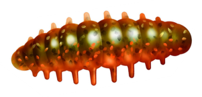 Приманка ZUB Noa Larva  40мм(1,6") -6шт, (цвет 503) коричневый с блестками