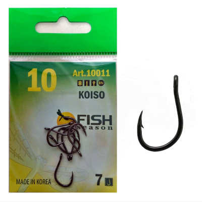Крючок KOISO-RING №10 с ушком, покрытие BN (7 шт) Крючок KOISO-RING №10 с ушком, покрытие BN (7 шт)