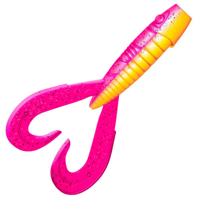 Приманка ZUB-FROGGY 101мм(4")-3шт, (цвет 023) розовый верх - желтый низ