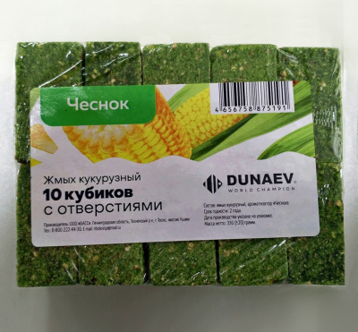 Жмых DUNAEV кукурузный  Чеснок 300г. Жмых DUNAEV кукурузный  Чеснок 300г.