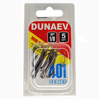Крючок Тройник Dunaev  401 #  1/0 (упак. 4 шт)