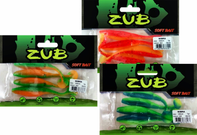 Приманка ZUB-WIBRA 100мм(4")-4шт, (цвет 404) желтый светящийся