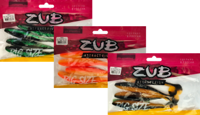 Приманка ZUB-IZI 165мм(6,5")-4шт, (цвет 037) голубой верх - натурал низ