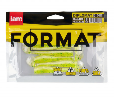 Силиконовая приманка FORMAT DIPLOMAT 74mm (6шт.) цвет F14