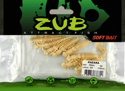 Приманка ZUB-KAZARA 50мм(2")-10шт, (цвет 303) телесный