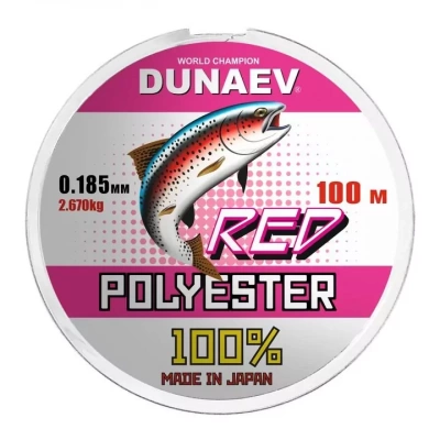 Леска Dunaev Polyester RED 0.185мм 100м