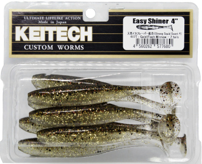Приманка силиконовая Keitech Easy Shiner 4" #417 Gold Flash Minnow Приманка силиконовая Keitech Easy Shiner 4" #417 Gold Flash Minnow