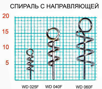Спираль с направляющей Большая/6 мм. для фиксации на крючке силиконовой приманки (уп. 10 шт.)