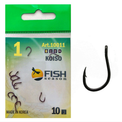 Крючок KOISO-RING №1 с ушком, покрытие BN (10 шт) Крючок KOISO-RING №1 с ушком, покрытие BN (10 шт)