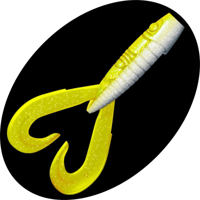 Приманка ZUB-FROGGY 141мм(5,5")-3шт, (цвет 404) желтый светящийся