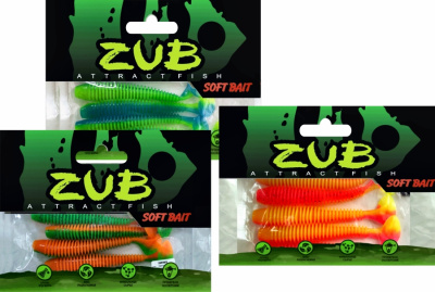 Приманка ZUB-SWING  99мм(4")-4шт, (Цвет 407)зеленый верх - желтый низ