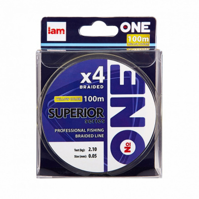 Плетеная леска №ONE SUPERIOR Х4-100 (yellow) d0.12 Плетеная леска №ONE SUPERIOR Х4-100 (yellow) d0.12