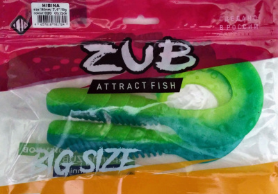 Приманка ZUB-HIBINA 180мм(7,1")-2шт, (цвет 020) синий верх-желтый низ