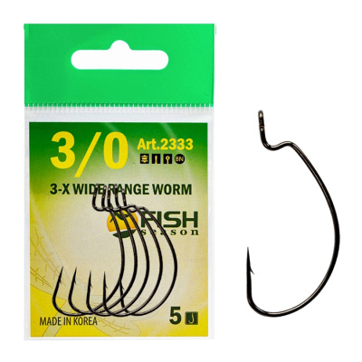 Крючок (офсет) 3-X WIDE RANGE WORM, №6/0, покрытие BN (4 шт) Крючок (офсет) 3-X WIDE RANGE WORM, №6/0, покрытие BN (4 шт)
