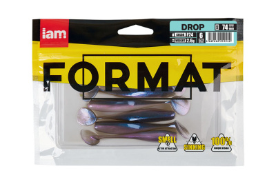 Силиконовая приманка FORMAT DROP  74mm (6шт.) цвет F24