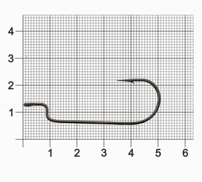 Крючок Dunaev Offset Worm 602 # 3/0 (упак. 5 шт)