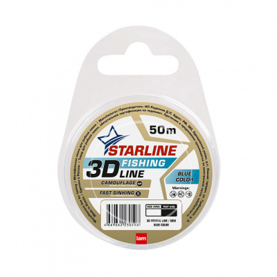 Монофильная леска STARLINE 3D Line Pixel  50m (blue) d0.28 Монофильная леска STARLINE 3D Line Pixel  50m (blue) d0.28