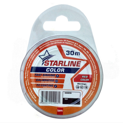Монофильная леска STARLINE  30m (red) d0.181 Монофильная леска STARLINE  30m (red) d0.181
