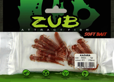Приманка ZUB-KAZARA 50мм(2")-10шт, (цвет 911) машинное масло с блестками Приманка ZUB-KAZARA 50мм(2")-10шт, (цвет 911) машинное масло с блестками