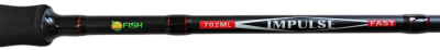 Удилище спиннинговое "IMPULSE" FISH CRYSTAL , 2 секции, полая верш, длина 2.13 м, тест 4-16 г