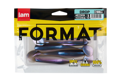 Силиконовая приманка FORMAT DROP 100mm (5шт.) цвет F24 Силиконовая приманка FORMAT DROP 100mm (5шт.) цвет F24