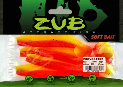 Приманка ZUB-PROVOCATOR 123мм(4,8")-5шт, (цвет 023) розовый верх - желтый низ Приманка ZUB-PROVOCATOR 123мм(4,8")-5шт, (цвет 023) розовый верх - желтый низ