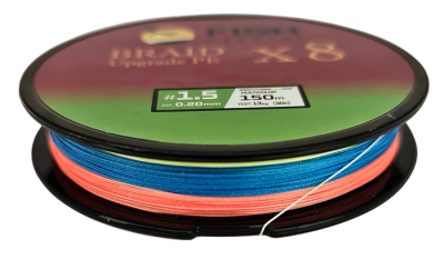 Плетёный шнур из 8-ми нитей, FISH CRYSTAL 5-ти цветный, 0.20 мм, 150м, 13 кг