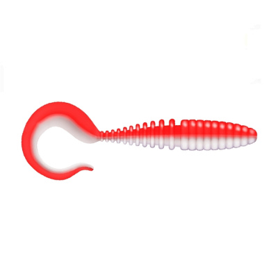 Приманка ZUB-TWIST  75мм(3")-6шт, (цвет 039) красный верх-белый низ (в)
