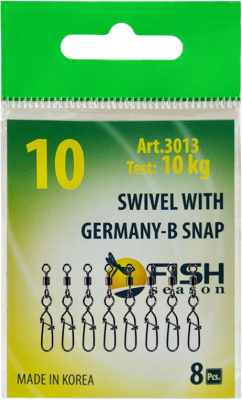 Вертлюжок с застежкой Germany-B, №4 (25 кг), (упак. 6 шт) Вертлюжок с застежкой Germany-B, №4 (25 кг), (упак. 6 шт)