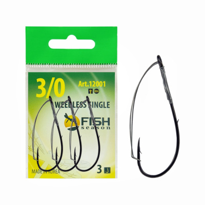 Крючок незацепляйка FS WEEDLESS SINGLE №2/0, (упак. 3 шт) Крючок незацепляйка FS WEEDLESS SINGLE №2/0, (упак. 3 шт)