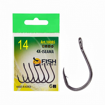 Крючок 4X-ISEAMA-RING №14 с ушком, покрытие BN (6 шт)