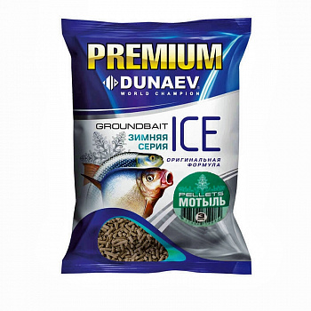 Прикормка "DUNAEV iCE-PELLETS" 0.9кг, 3мм Мотыль
