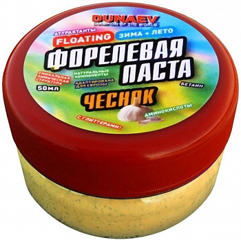 Паста Dunaev 50мл Форель Чеснок Желтая