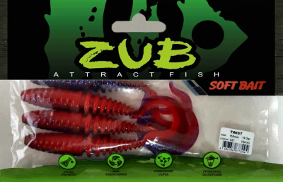 Приманка ZUB-TWIST 150мм(5,9")-4шт, (цвет 021) фиолетовый верх -красный низ Приманка ZUB-TWIST 150мм(5,9")-4шт, (цвет 021) фиолетовый верх -красный низ