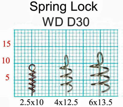 Спираль с направляющей (ухо ф 3мм) Большая/6 мм. для фиксации приманки (уп. 10 шт.)