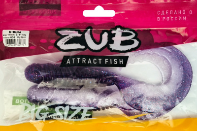 Приманка ZUB-HIBINA 180мм(7,1")-2шт, (цвет 036) фиолетовый верх-натурал низ