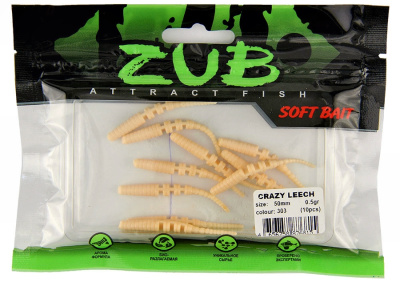Приманка ZUB-CRAZY LEECH 50мм(2")-10шт, (цвет 303) телесный