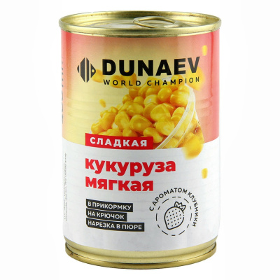 Кукуруза Мягкая DUNAEV металлобанка 400мл, клубника Кукуруза Мягкая DUNAEV металлобанка 400мл, клубника