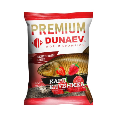Прикормка "DUNAEV-PREMIUM" 1кг Карп-Сазан Клубника