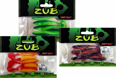 Приманка ZUB-WIBRA  90мм(3,5")-5шт, (цвет 501) серый с блестками