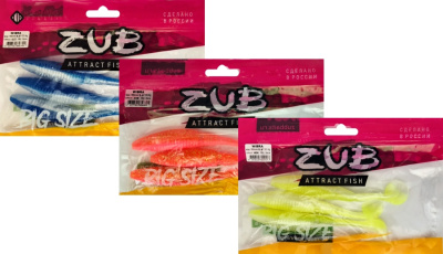 Приманка ZUB-WIBRA 125мм(4,8")-5шт, (цвет 403) зеленый светящийся