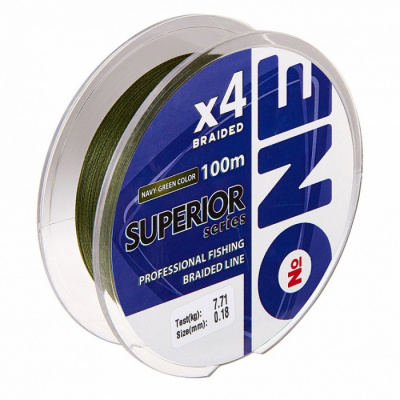 Плетеная леска №ONE SUPERIOR Х4-100 (navy-green) d0.12 Плетеная леска №ONE SUPERIOR Х4-100 (navy-green) d0.12