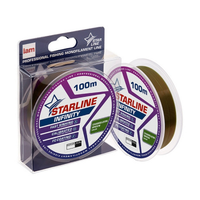 Монофильная леска STARLINE INFINITY 100m (chameleon green) d0.165 Монофильная леска STARLINE INFINITY 100m (chameleon green) d0.165